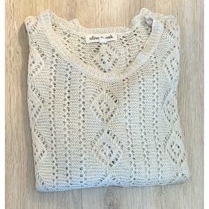 Olive & Oak Cable Open Knit Sweater Cream S